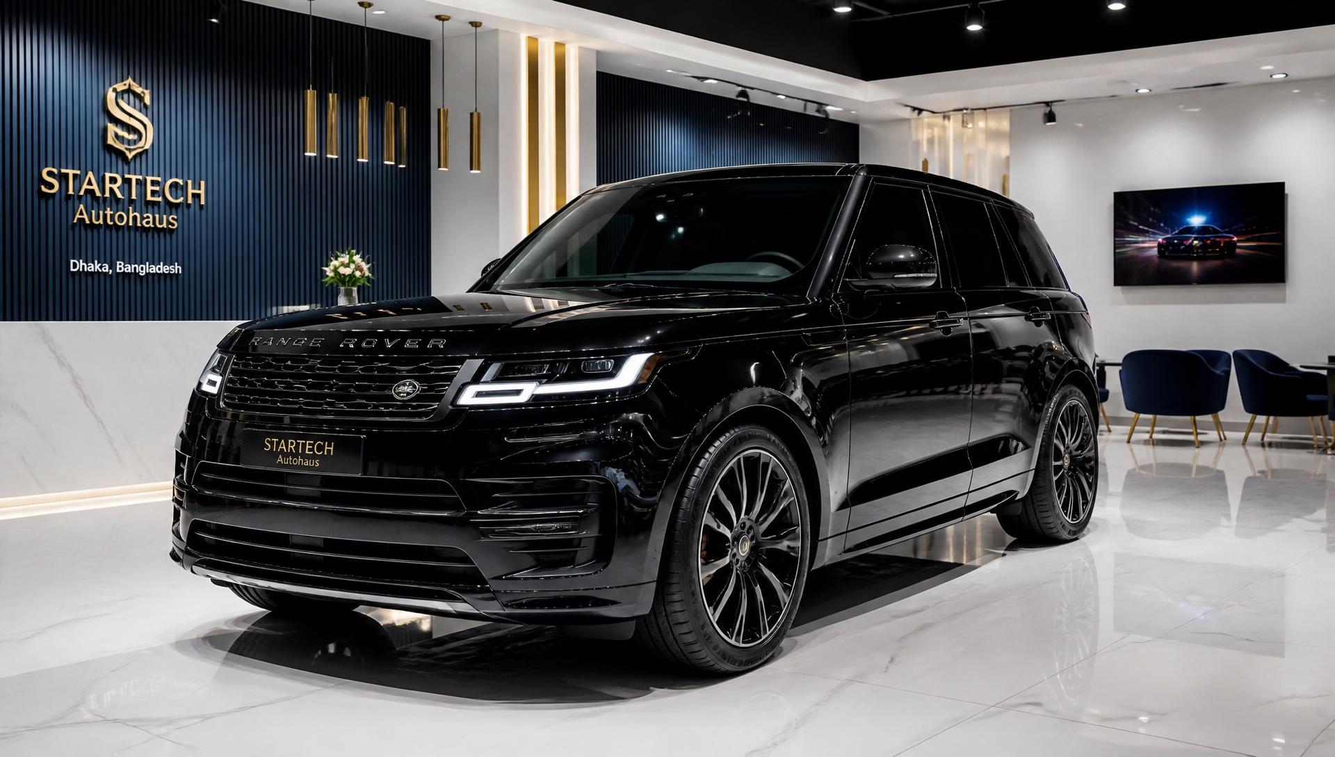 Luxury vehicle inside premium showroom